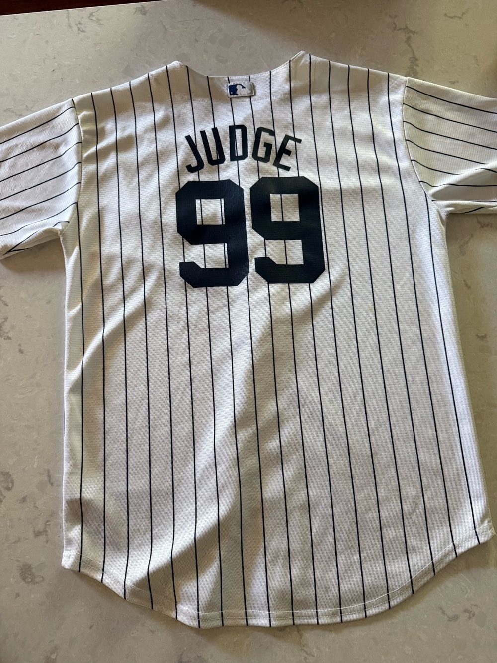 Yankees Aaron Judge White Pinstripe YL Baseball Jersey